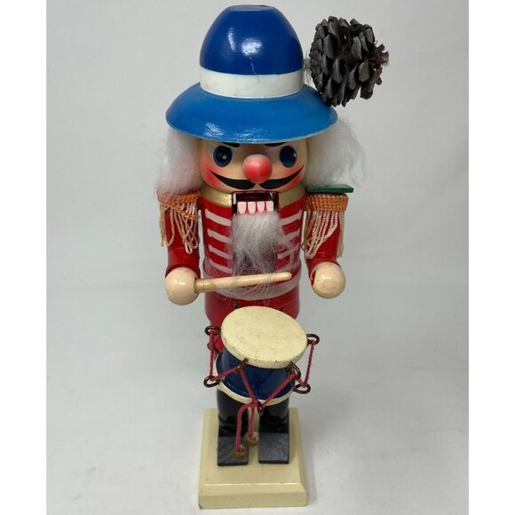 VTG Expertic Erzgebirge Nutcracker Drummer Box Handmade DDR East Germany Wooden - Picture 2 of 9